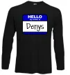 Лонгслів Hello my name is Denys Чорний фото