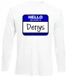 Лонгслів Hello my name is Denys Білий фото