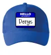Кепка Hello my name is Denys Яскраво-синій фото