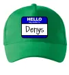 Кепка Hello my name is Denys Зелений фото