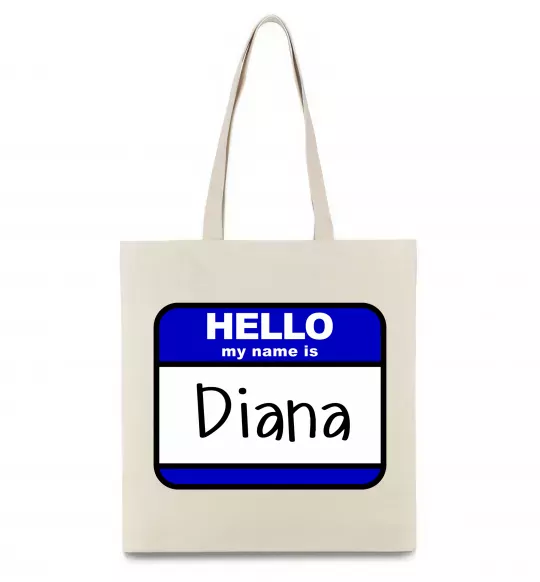 Еко-сумка Hello my name is Diana Бежевий фото