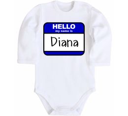 Дитячий бодік Hello my name is Diana
