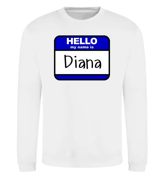 Свитшот Hello my name is Diana Белый фото