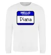 Свитшот Hello my name is Diana Белый фото