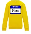 Дитячий світшот Hello my name is Diana Сонячно жовтий фото