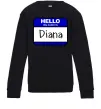 Дитячий світшот Hello my name is Diana Чорний фото