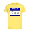 Детская футболка Hello my name is Diana Лимонный фото