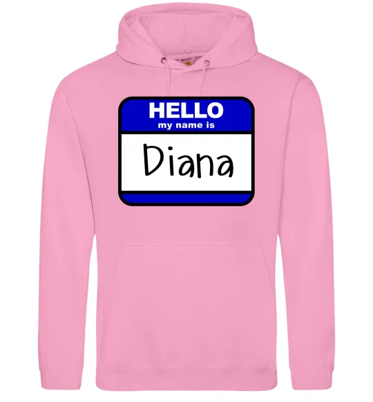 Женская толстовка (худи) Hello my name is Diana Розовый фото