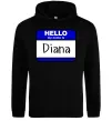 Женская толстовка (худи) Hello my name is Diana Черный фото