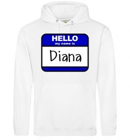 Женская толстовка (худи) Hello my name is Diana