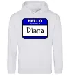 Женская толстовка (худи) Hello my name is Diana Серый меланж фото