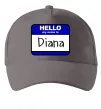Кепка Hello my name is Diana Серый фото