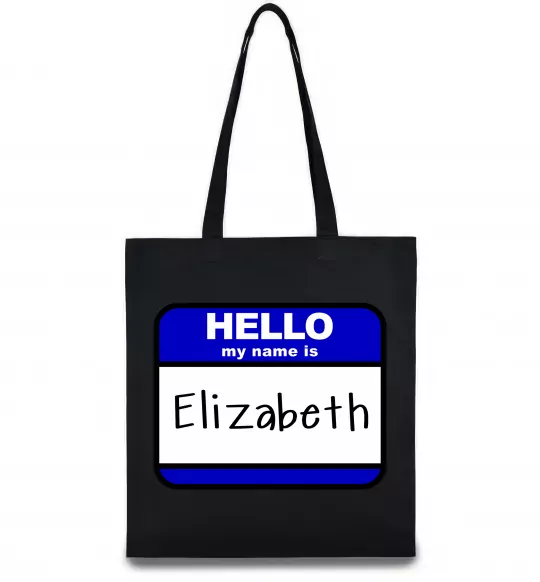 Еко-сумка Hello my name is Elizabeth Чорний фото