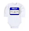 Детский боди Hello my name is Elizabeth Белый Детский боди Hello my name is Elizabeth Белый фото