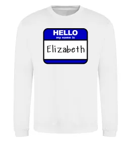 Світшот Hello my name is Elizabeth Білий фото
