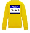 Детский Свитшот Hello my name is Elizabeth Солнечно желтый Детский Свитшот Hello my name is Elizabeth Солнечно желтый фото