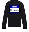 Детский Свитшот Hello my name is Elizabeth Черный Детский Свитшот Hello my name is Elizabeth Черный фото