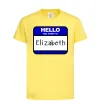 Детская футболка Hello my name is Elizabeth Лимонный фото