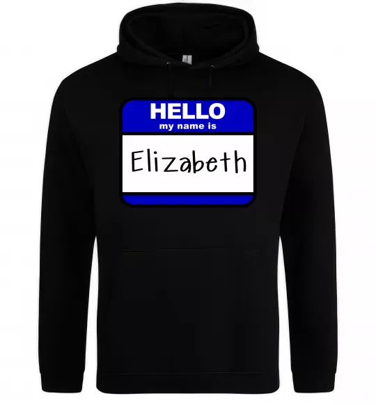 Женская толстовка (худи) Hello my name is Elizabeth Черный фото