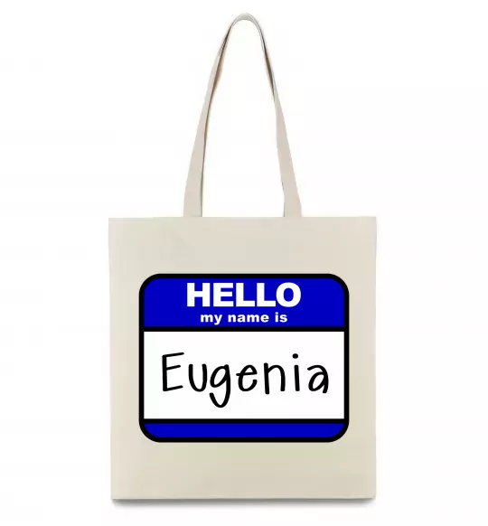 Еко-сумка Hello my name is Eugenia Бежевий фото