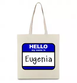 Еко-сумка Hello my name is Eugenia Бежевий фото