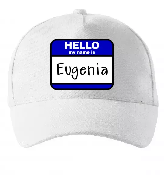 Кепка Hello my name is Eugenia Белый фото