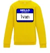 Дитячий світшот Hello my name is Ivan Сонячно жовтий фото