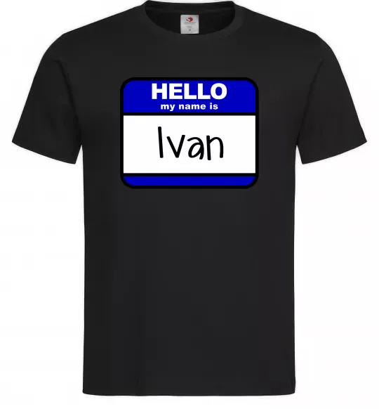 Чоловіча футболка Hello my name is Ivan Чорний фото