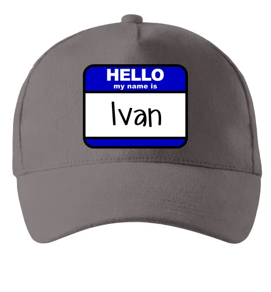 Кепка Hello my name is Ivan Серый фото