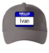 Кепка Hello my name is Ivan Серый фото