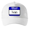 Кепка Hello my name is Ivan Білий фото