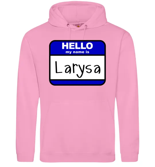 Жіноча толстовка (худі) Hello my name is Larisa Рожевий фото