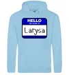 Жіноча толстовка (худі) Hello my name is Larisa Блакитний фото