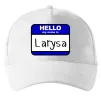 Кепка Hello my name is Larisa Білий фото