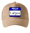 Кепка Hello my name is Larisa Песочный фото