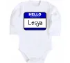 Дитячий бодік Hello my name is Lesya Білий фото