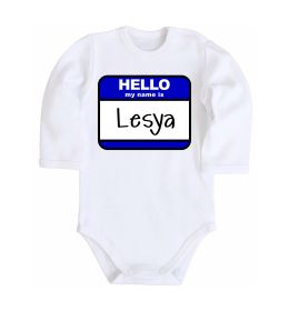 Детский боди Hello my name is Lesya