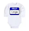 Дитячий бодік Hello my name is Lesya Білий фото