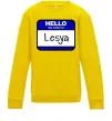 Дитячий світшот Hello my name is Lesya Сонячно жовтий фото