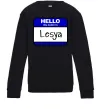 Дитячий світшот Hello my name is Lesya Чорний фото