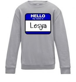 Детский Свитшот Hello my name is Lesya