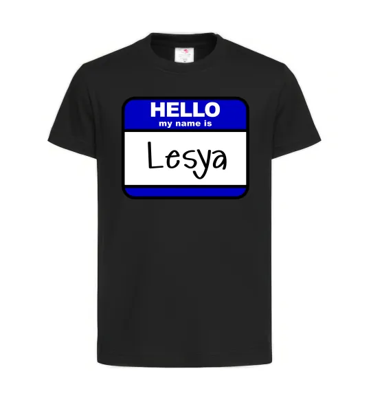 Дитяча футболка Hello my name is Lesya Чорний фото