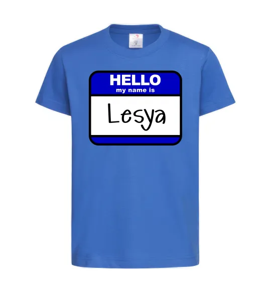 Дитяча футболка Hello my name is Lesya Яскраво-синій фото