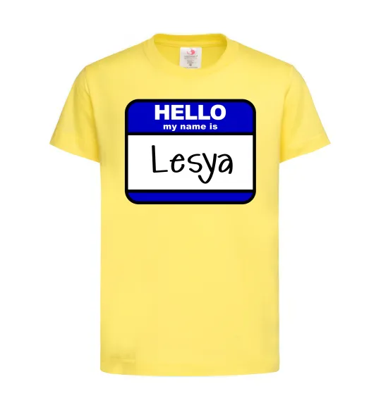 Дитяча футболка Hello my name is Lesya Лимонний фото