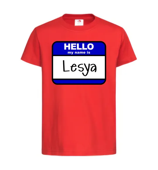 Дитяча футболка Hello my name is Lesya Червоний фото
