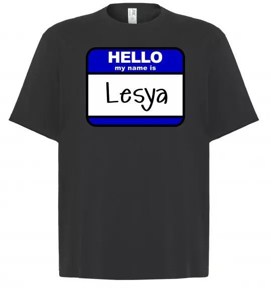 Футболка Оверсайз Hello my name is Lesya Черный фото