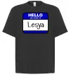 Футболка Оверсайз Hello my name is Lesya Черный фото