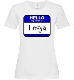 Женская футболка Hello my name is Lesya