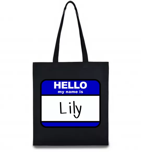 Еко-сумка Hello my name is Lily Чорний фото