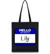 Еко-сумка Hello my name is Lily Чорний фото